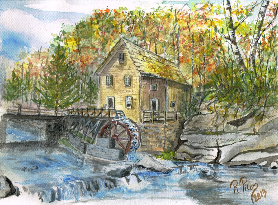 Moulin à eau (Aquarelle sept 2013)