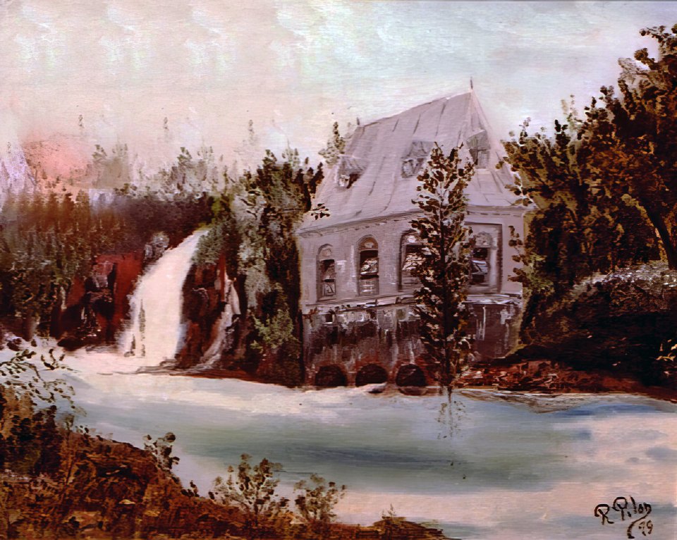 La  chute (1979) huile sur toile 16X20