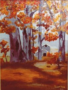 Paysage d'automne  huile 9X12 1978
